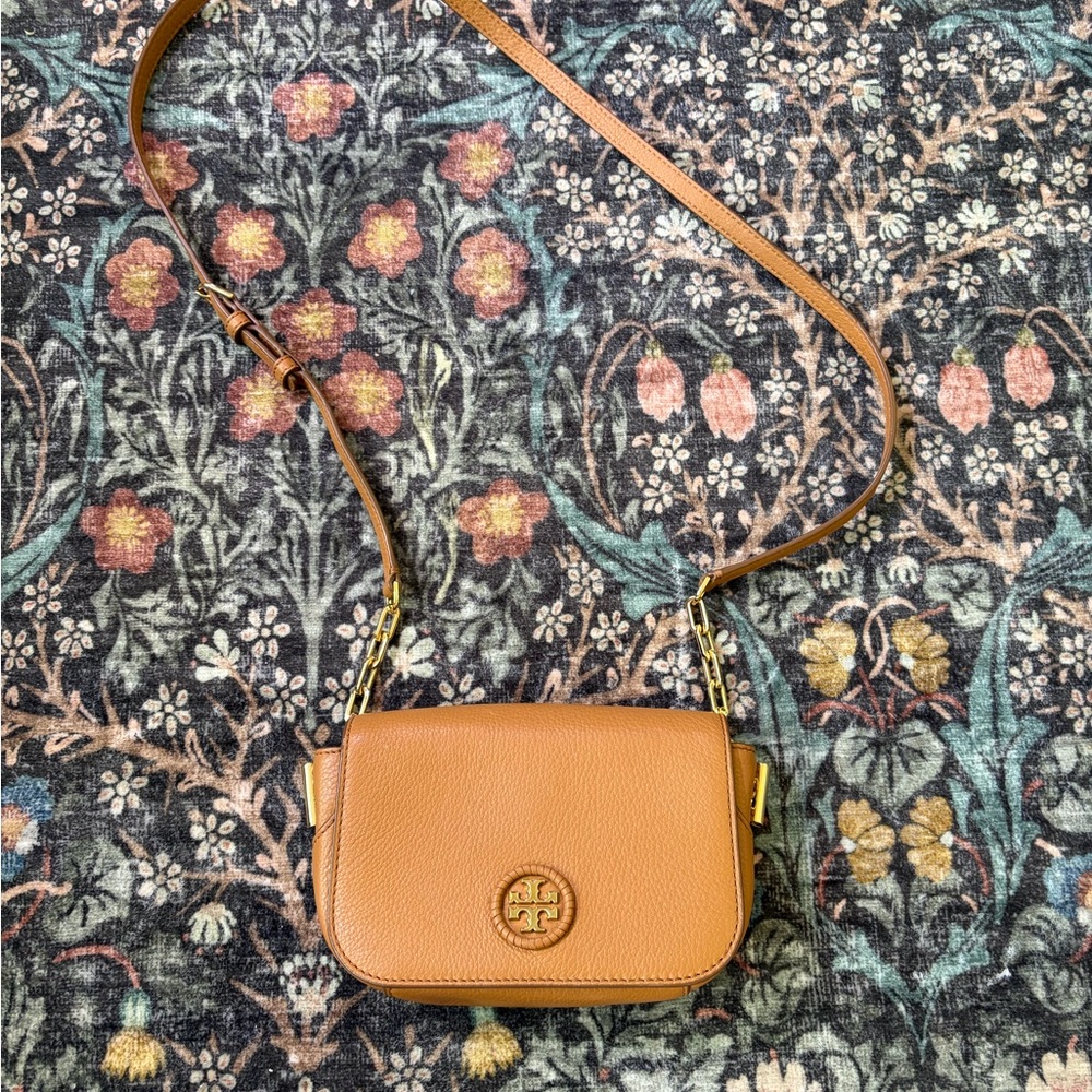 Tan Tory Burch Leather Crossbody Bag